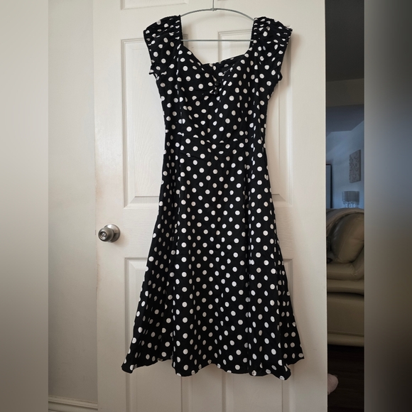 NWOT Collectif Dolores Polkadot Swing 50s Pinup Dress XL (UK Size 16) - Picture 3 of 8